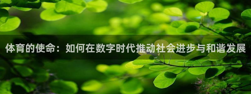 24直播网体育直播：体育的使命：如何在数字时代推动社会进步与和谐发展